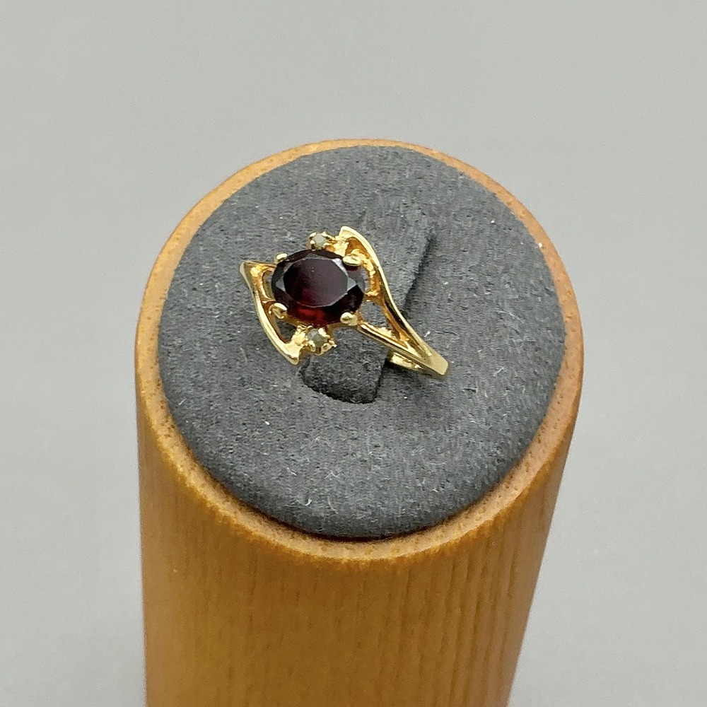 Amethyst Diamond Ring Yellow Gold Plated Band Size 7 Womens Cocktail Jewelry